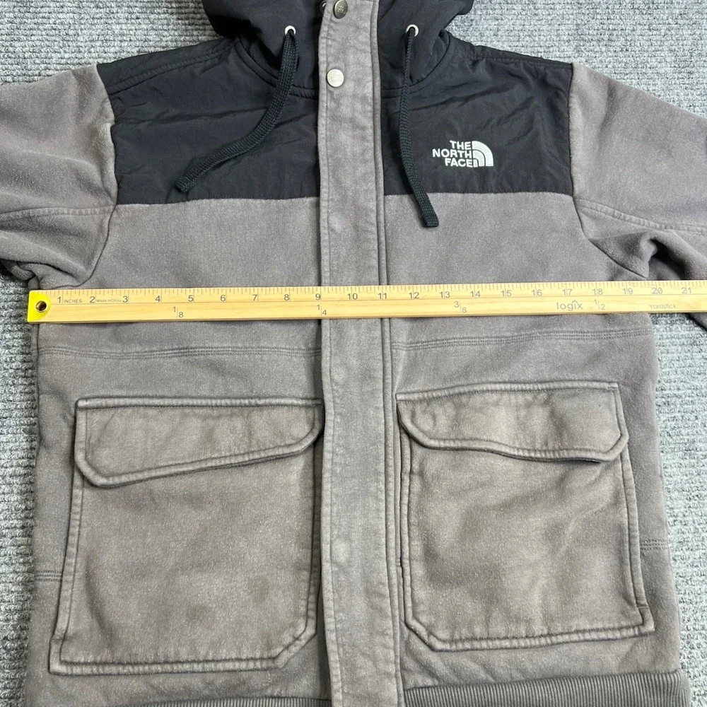 The North Face Mens Gray Black Full Zip Hooded Jacket Small Rivington